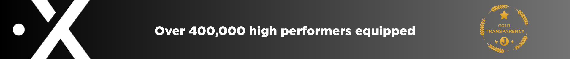 Banner highlighting number of customers